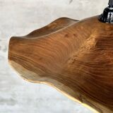 Medium pendant light in corrugated teak leaf (Medium D:50 H:20)