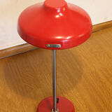Carmine red saucer/UFO articulated years 50/60 desk lamp