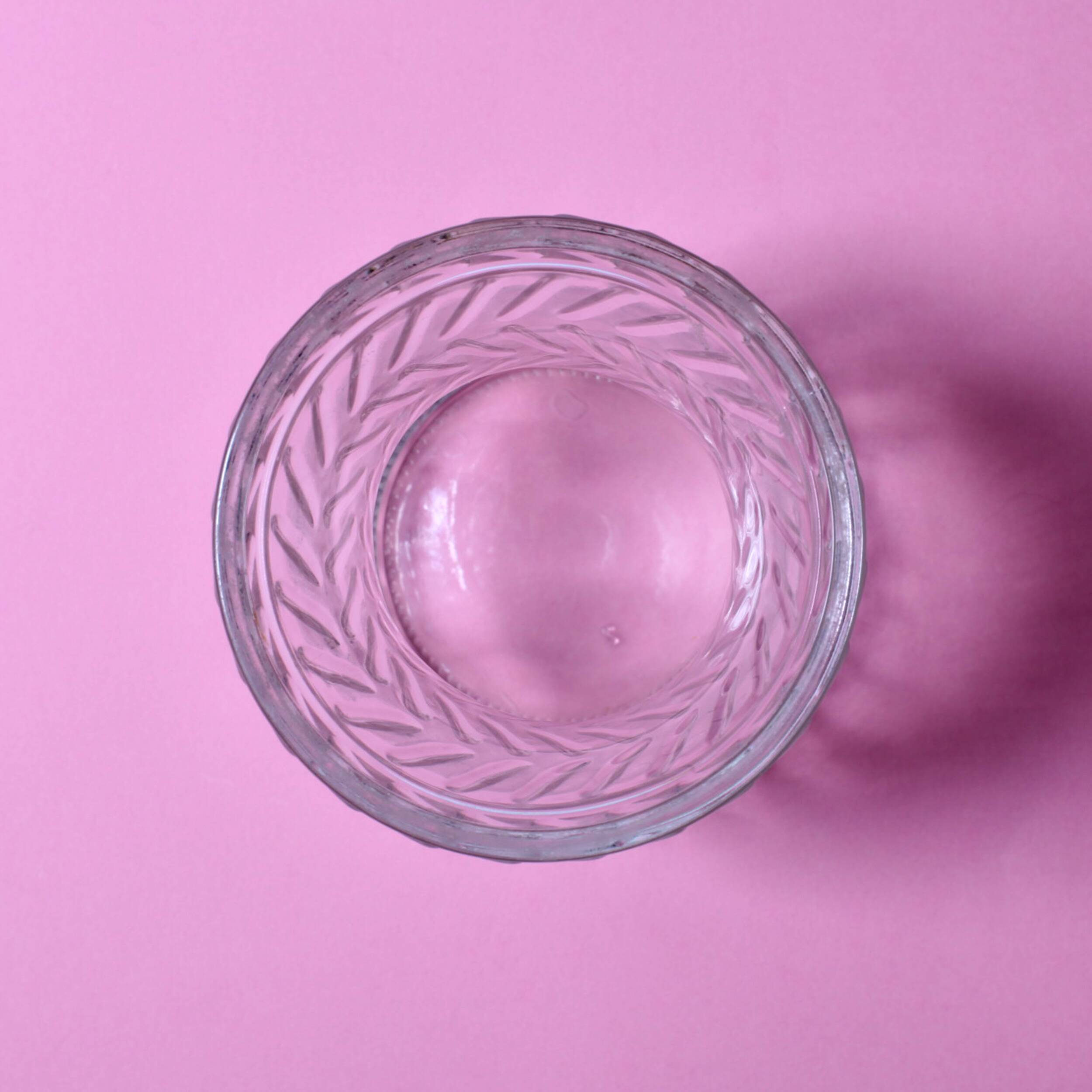 Vintage Rare Clear Hand Pressed Glass Flower Vase / Fidenza / Italy / 1970s