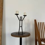 Vintage wrought iron anthropomorphic candle holder
