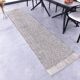 2x10 Brown White Wool Moroccan Runner Rug, 66x302Cm