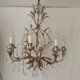 Holywood Regency 70's 8-light chandelier