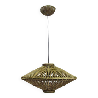 Large openwork rattan pendant light