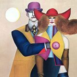 Original exhibition poster by Richard Lindner, Galeria Maeght, Barcelona, 1980