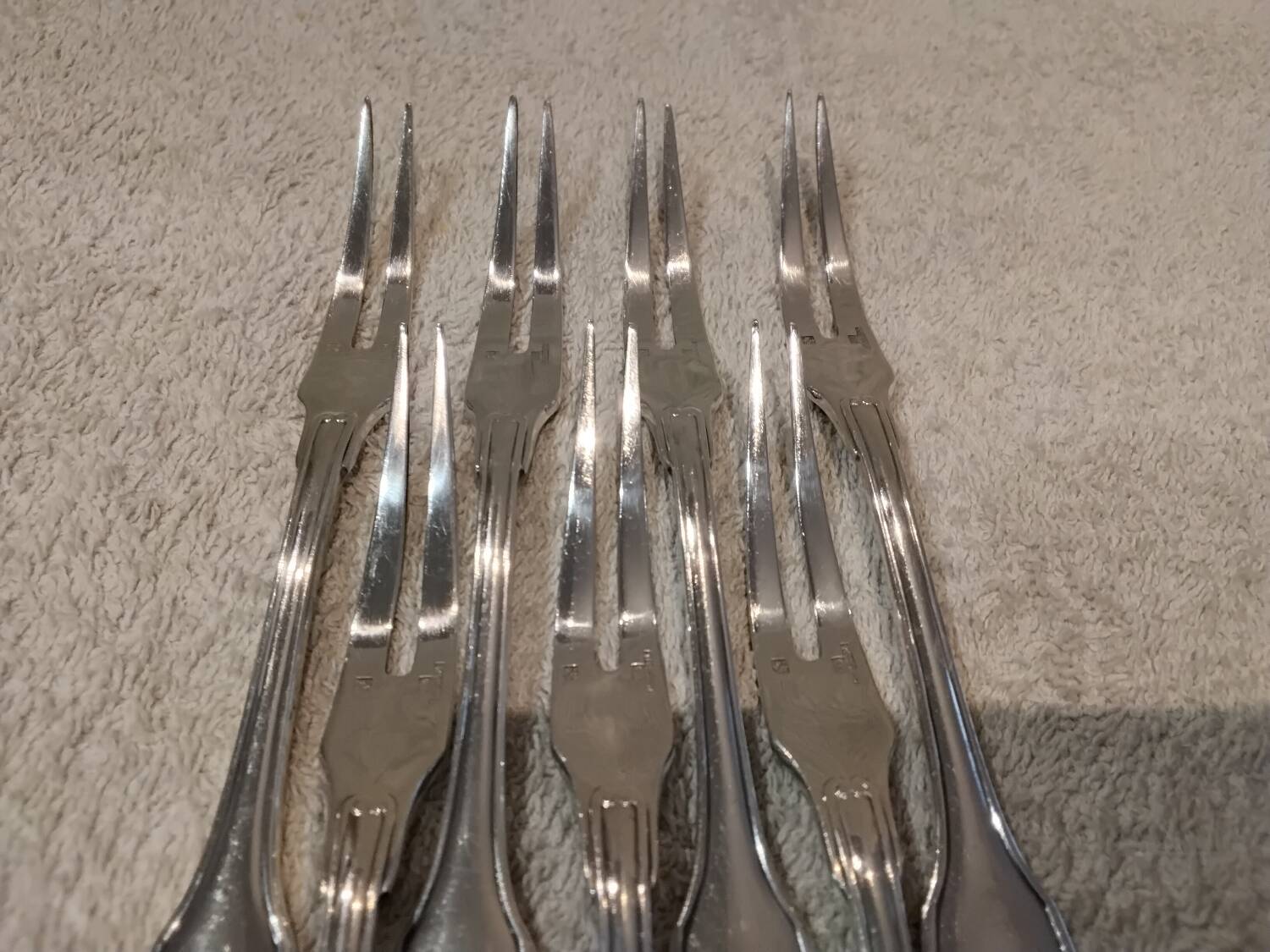 7 silver-plated metal snail forks by Christofle Vendôme