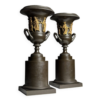 Pair of Empire bronze vases