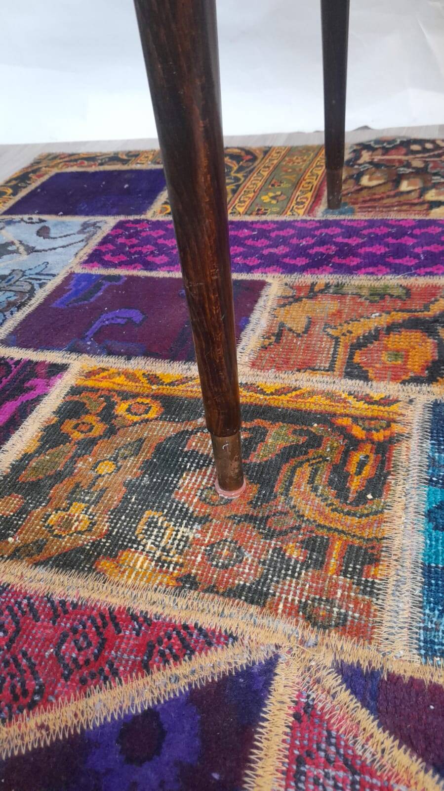 Vintage Scandinavian coffee table in teak and brass – 1960s