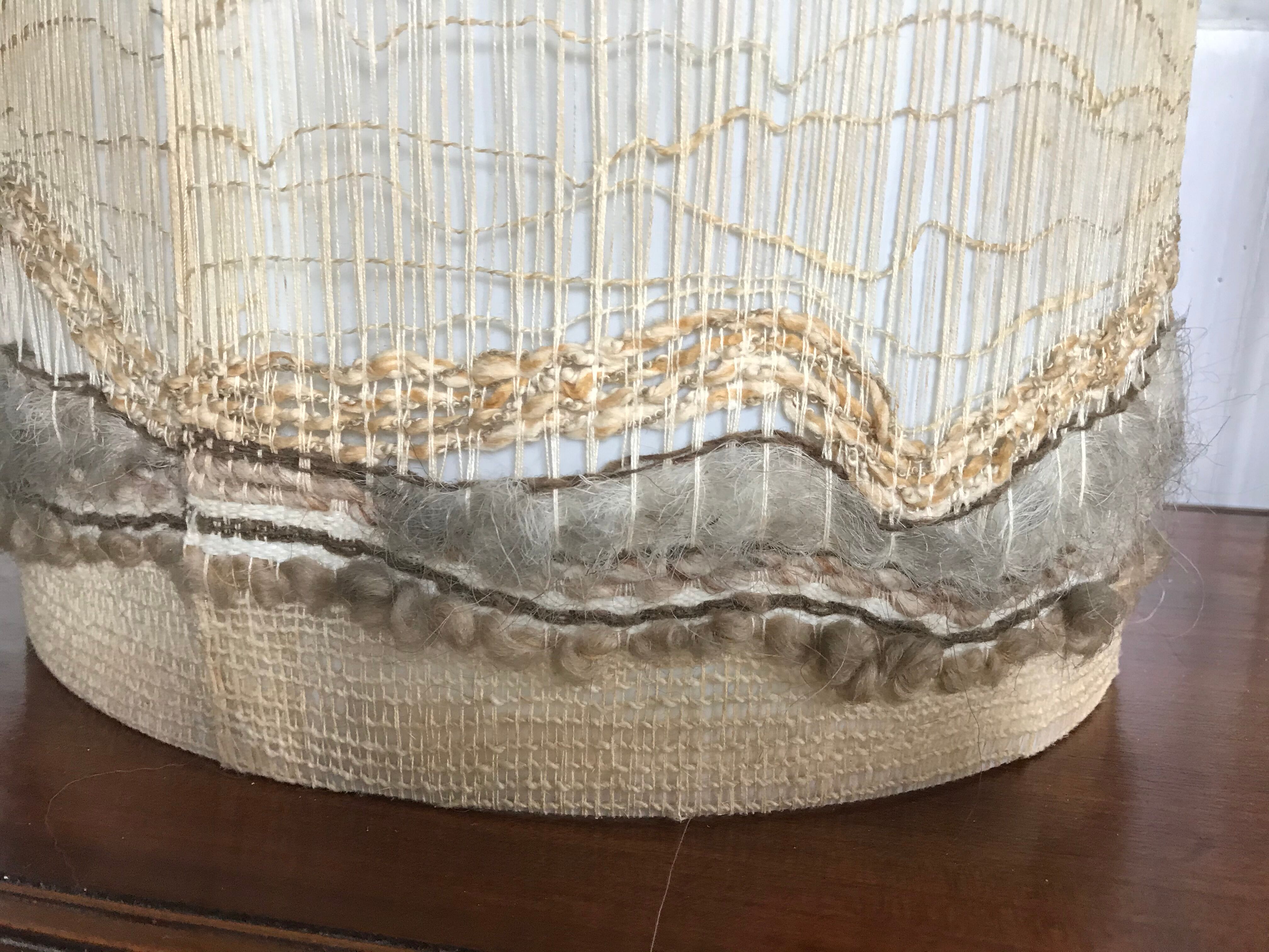 Vintage natural fibers lampshade