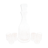 Crystal decanter with glasses, Poland, 1960s