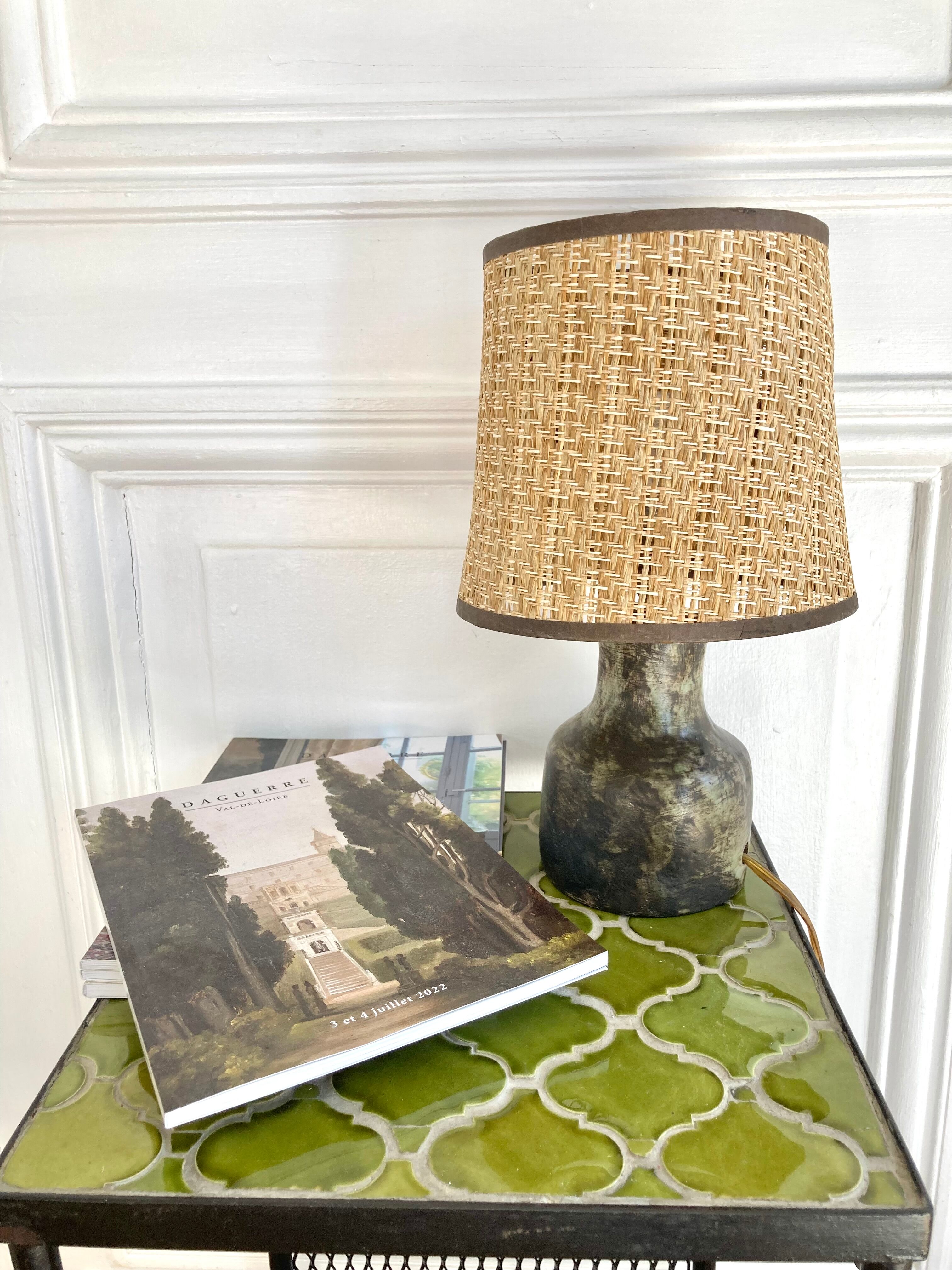 Earth lamp and braided lampshade 70s/70s