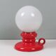 Vintage red ceramic table lamp by Massive, Belgium 1970.