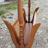 Vintage wicker wood magazine holder