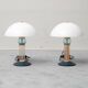 Pair of vintage Auras table lamps in glass, 1980s design, modernist