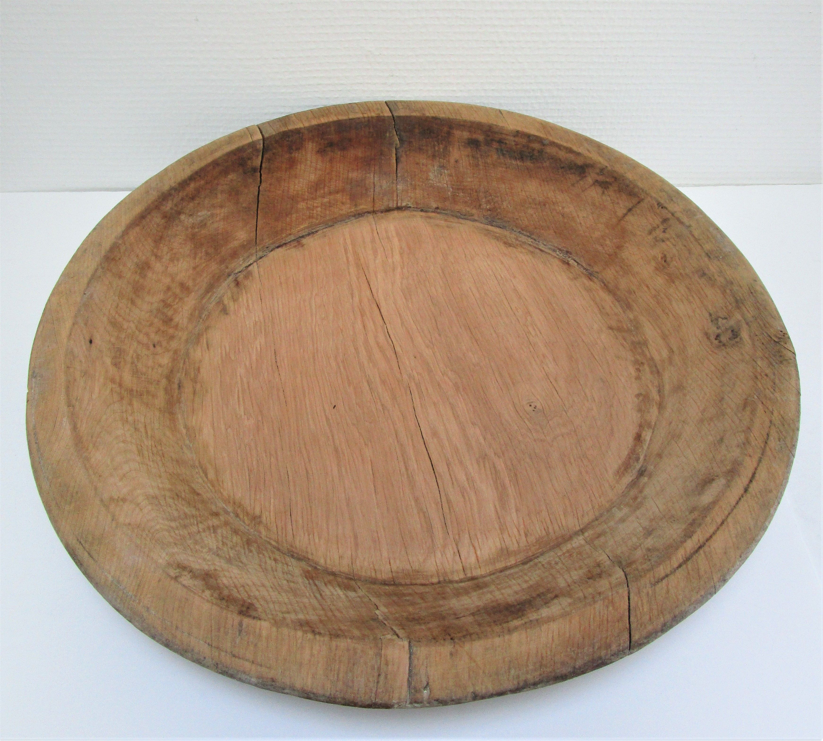 Large flat solid wood patinated vintage popular art