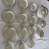 Limoges porcelain tea service Charles Ahrenfeldt silver trim Beautiful É