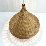 Vintage wicker pendant light from the 1960s.