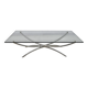 Mid-Century Modern Italian Chrome and Crystal Coffee Table, 1970s