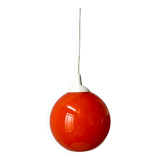 Hanging lamp ball in opaline orange 70s