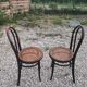 Duo chairs Thonet Austria seated cannée bistro blackened wood