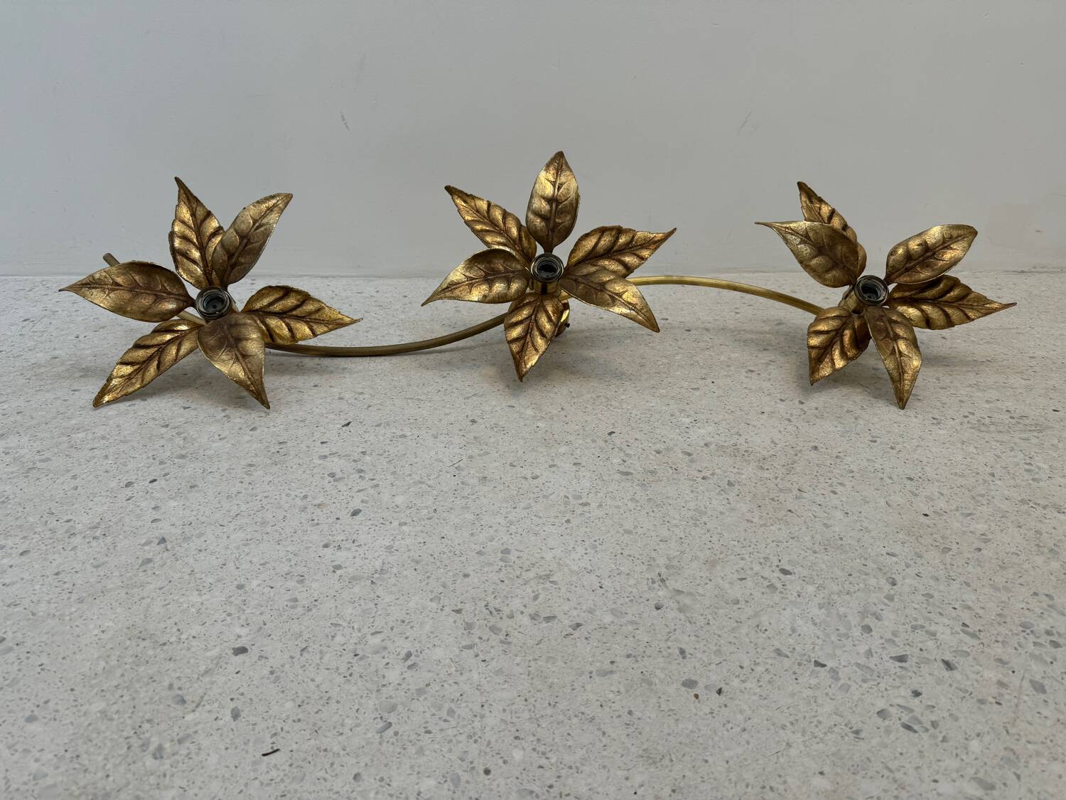 Large brass wall light, Willy Daro