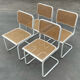 Set of 4 Cesca b32 model chairs in white by Marcel Breuer