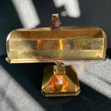 Small art deco side lamp in golden brass