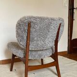 Danish MidCentury Lounge Chair Sheep Skin 50s