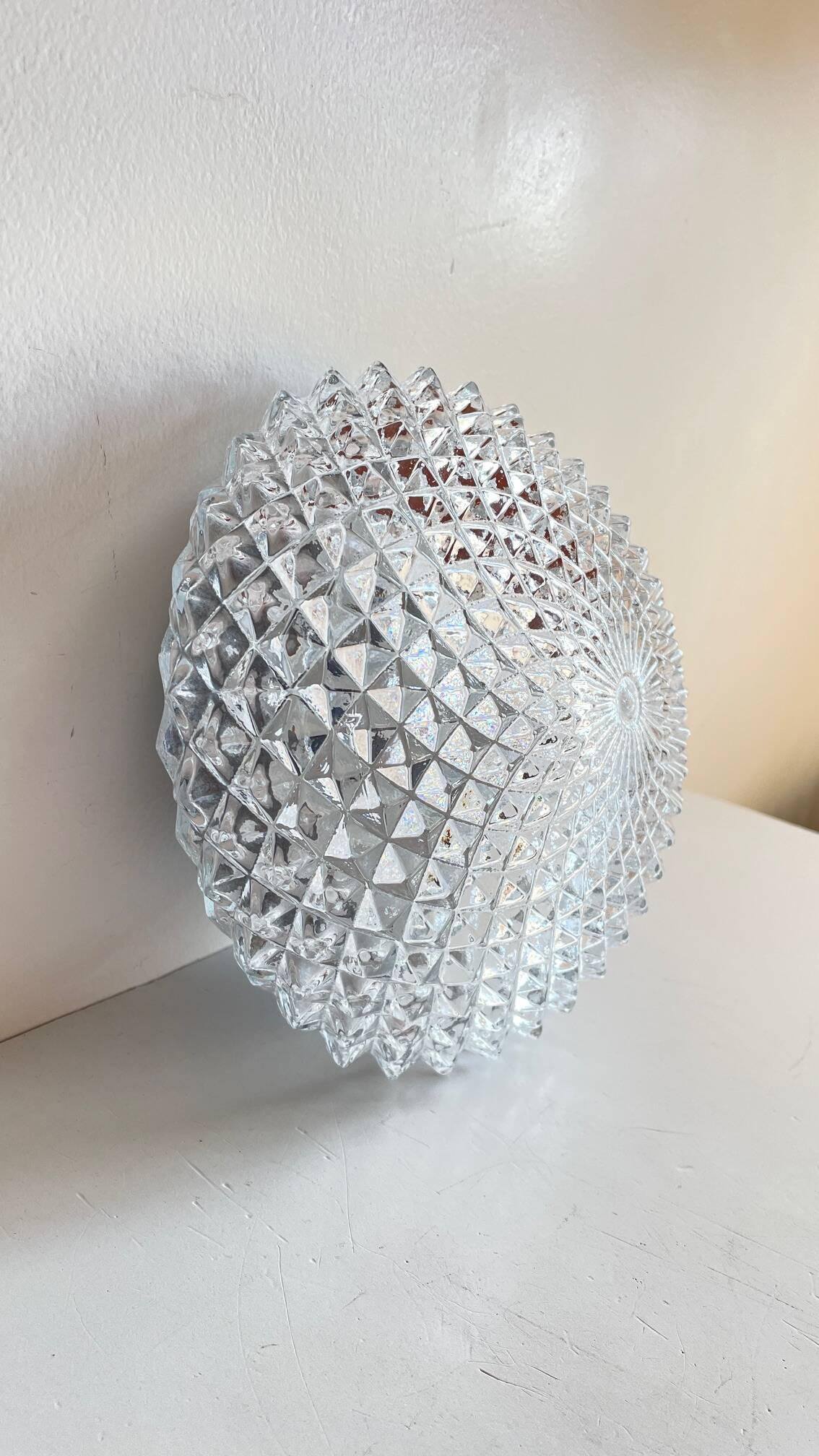 APPLIQUE Semi-Crystal Ceiling Light 1950s