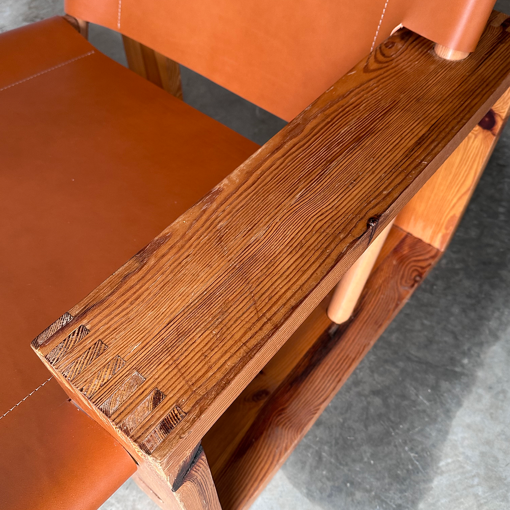 Brutalist lounge chair, Ate Van Apeldoorn, Houtwerk Hattem, Netherlands, 1970s