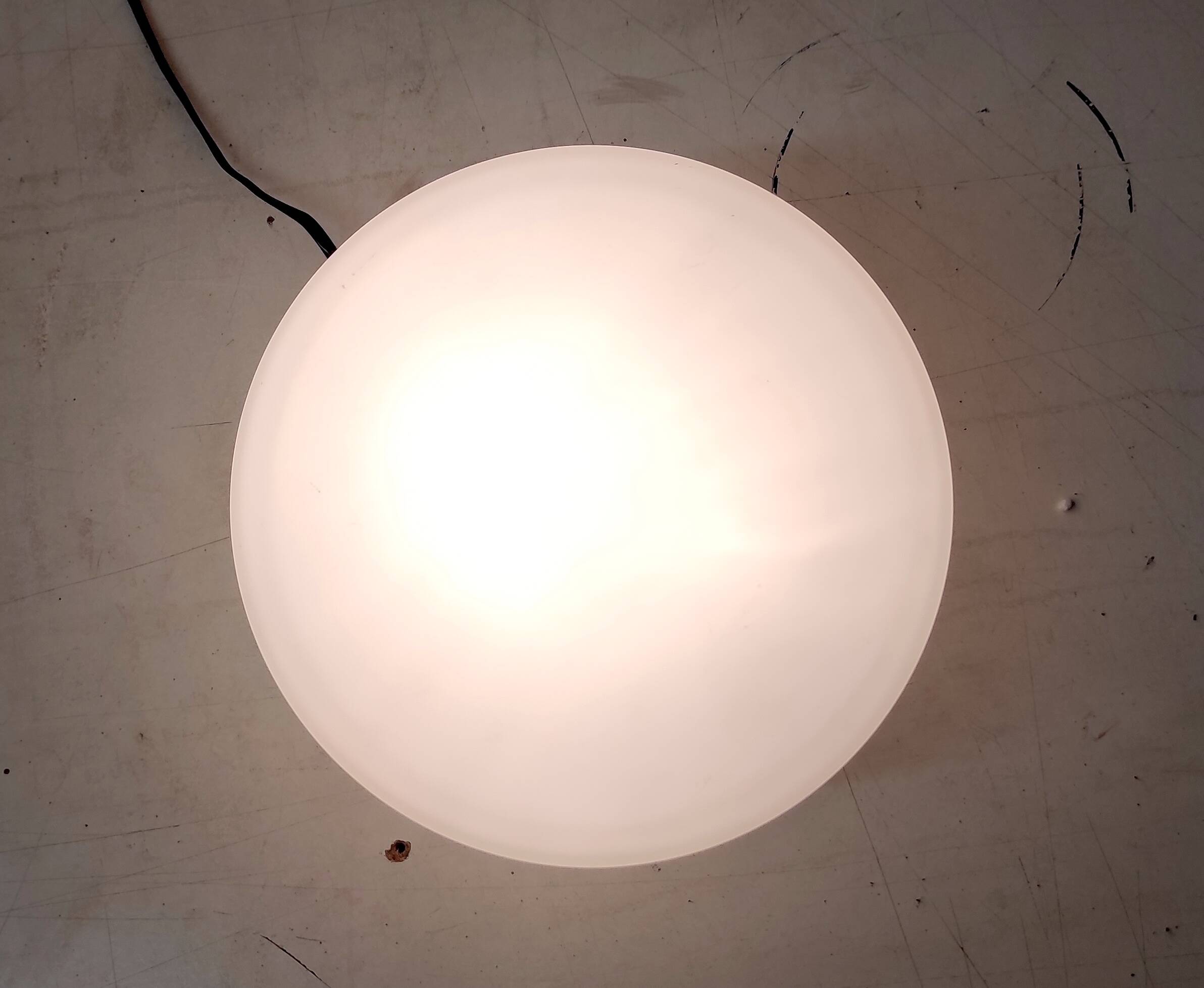 Ceiling light or wall lamp in Bauhaus style, cylindrical opaline globe - mid 20th century.