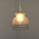 Vintage French pendant ceiling light in white glass decorated with flowers 4722