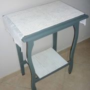 Blue-gray 2-top side table