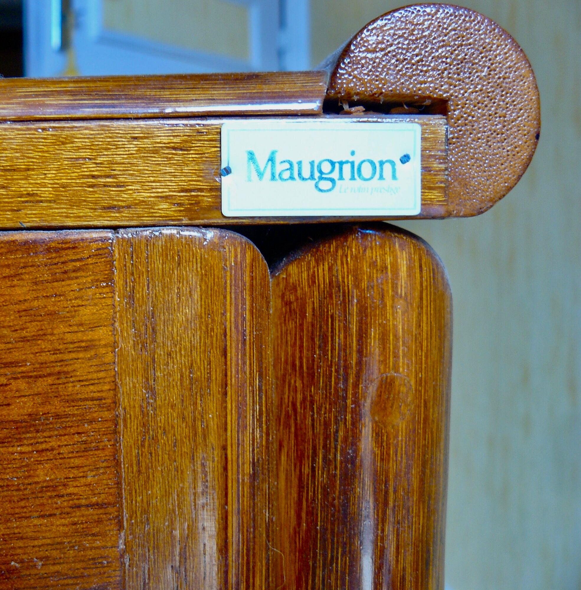 Dressing table and its bamboo and rattan seat Roche Bobois Maugrion vintage 1970-80