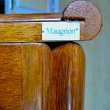 Dressing table and its bamboo and rattan seat Roche Bobois Maugrion vintage 1970-80