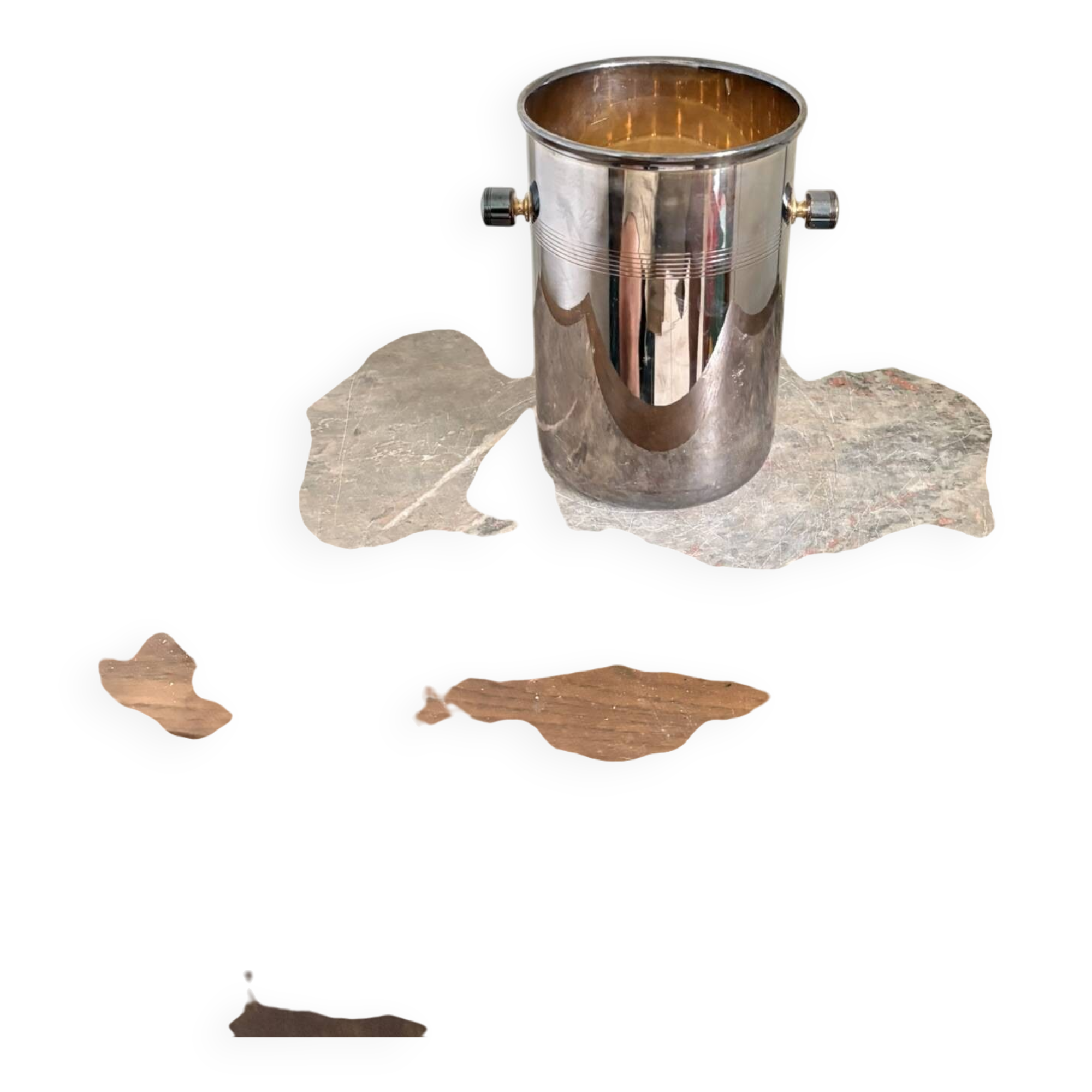 Old champagne ice bucket silver metal saint hilaire