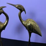 Lot of 2 statues heron brass - years 60 / 70
