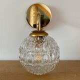 Vintage globe wall lamp in molded glass
