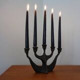 Brutalist Bronze Candleholder by Michael Harjes, 1960s