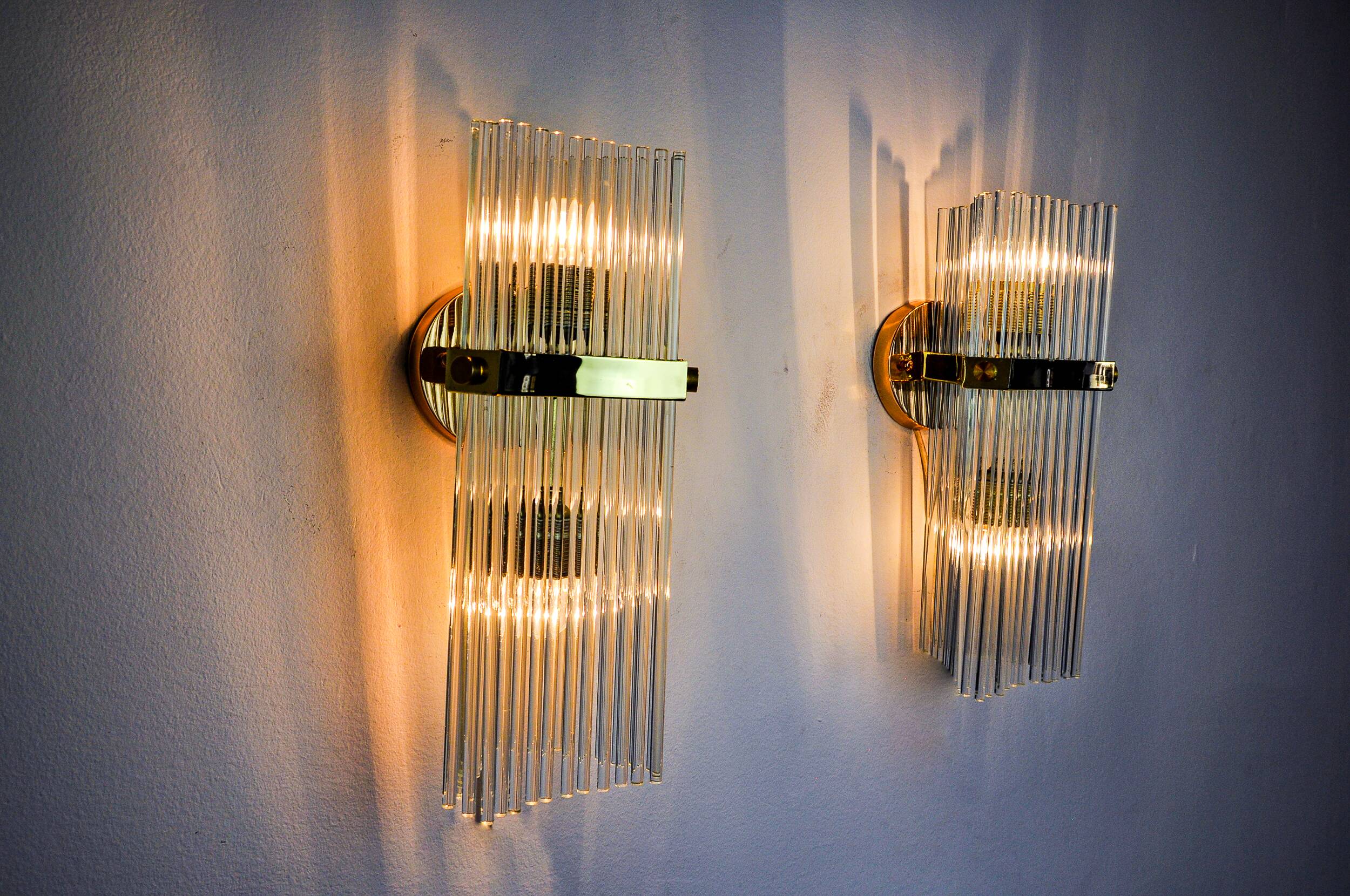 Pair of wall lights from Sciolari for Lightolier, Italy, 1970