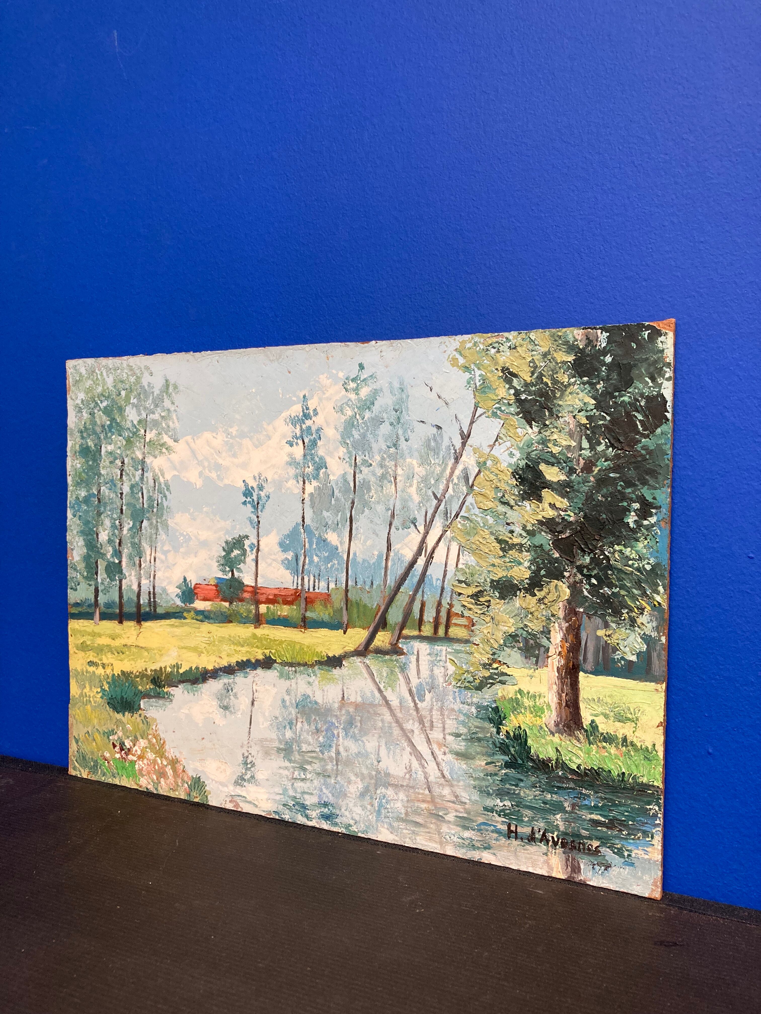 Oil on vintage panel