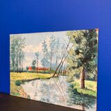 Huile sur panneau vintage