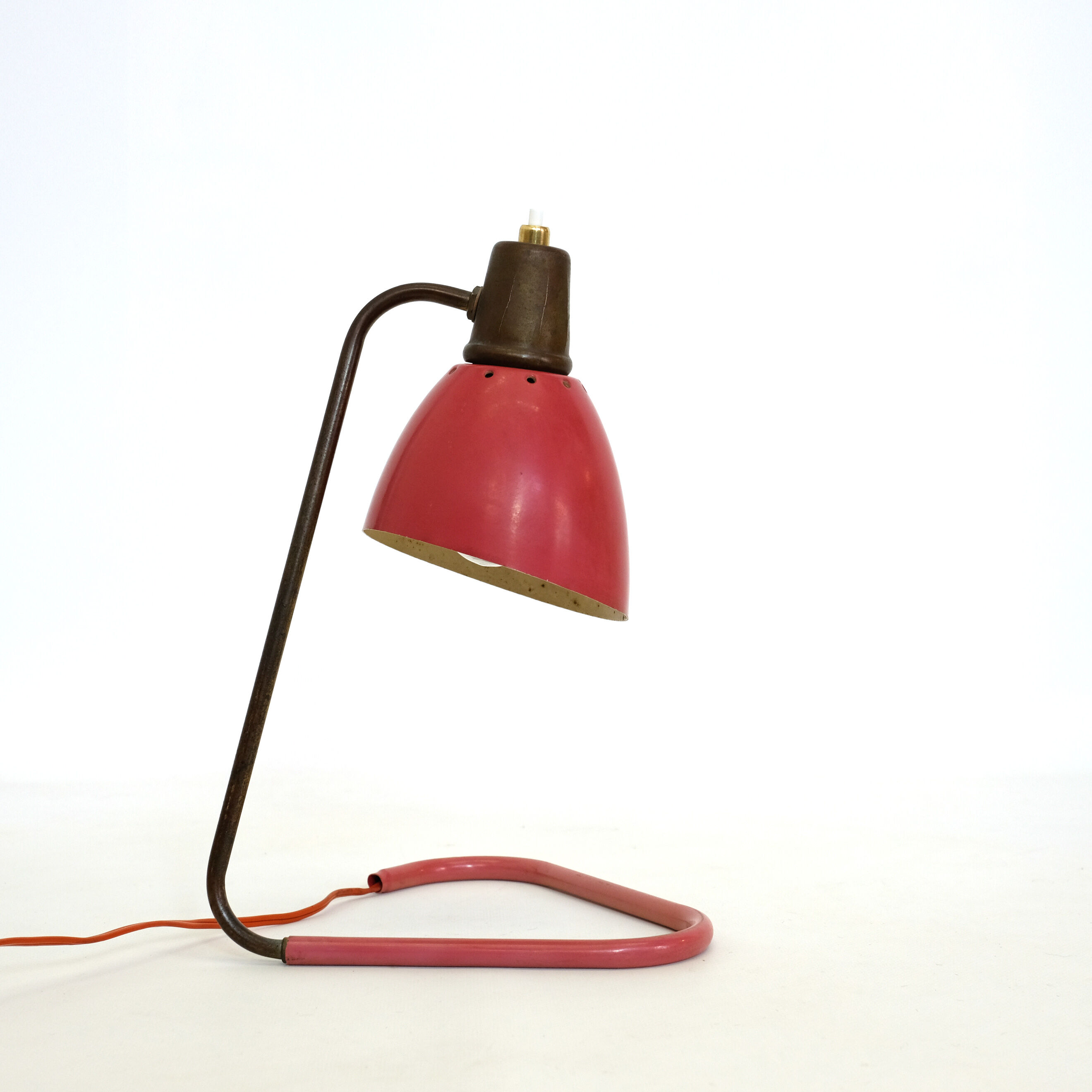 Robert Caillat, red and gold lamp from the years 1950
