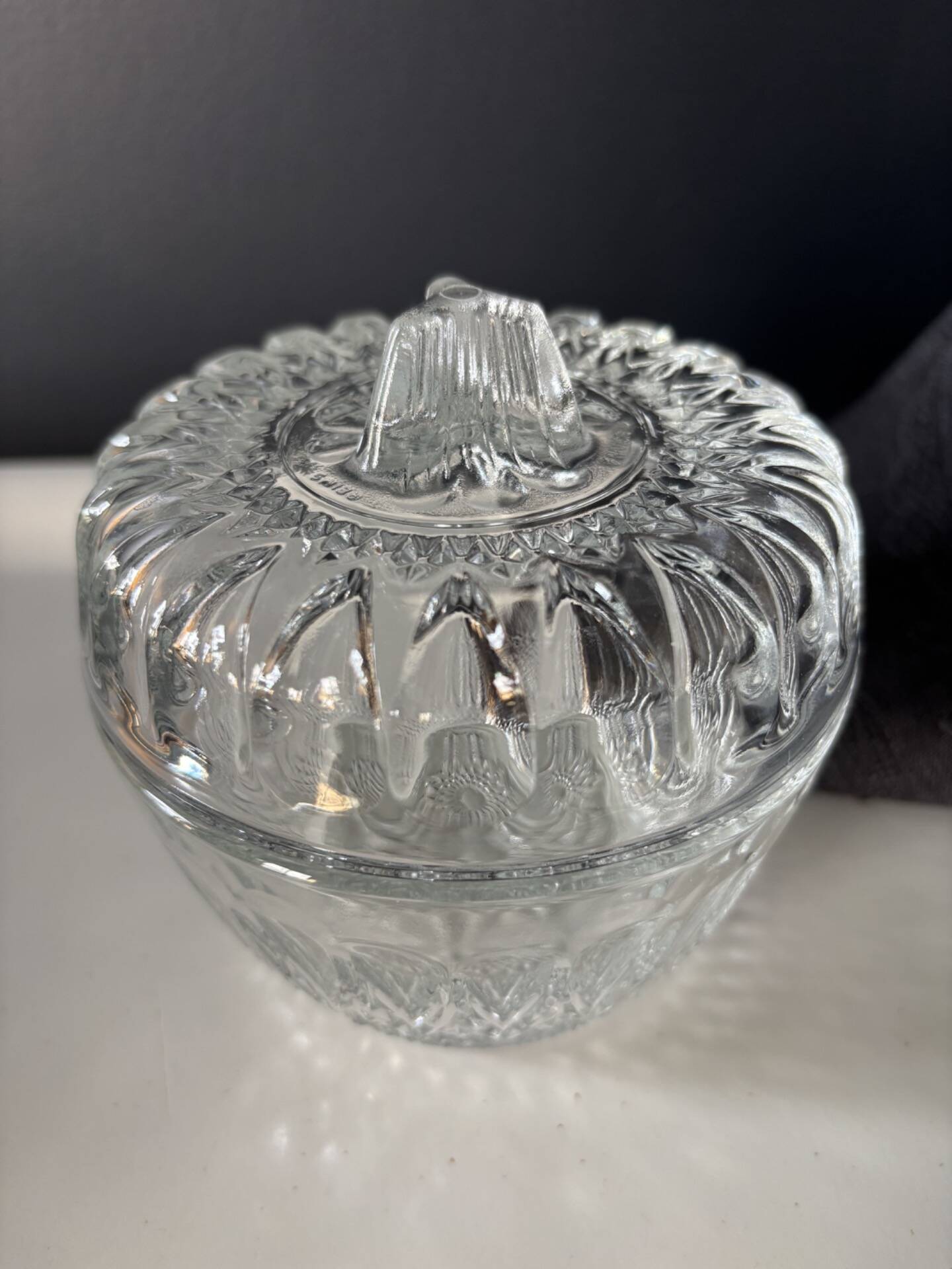 Vintage pressed glass candy box