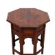 Fabulous Hoshiarpur Anglo Indian brass inlaid hardwood occasional coffee ta