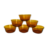 6 amber Duralex cups