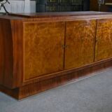 Art Deco rosewood sideboard with gilt door, attributed to Maison Dominique, 1940s