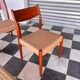 Set of 6 Fristho chairs in teak and rope.