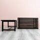 Set of 2 wenge wood slat benches 1970's