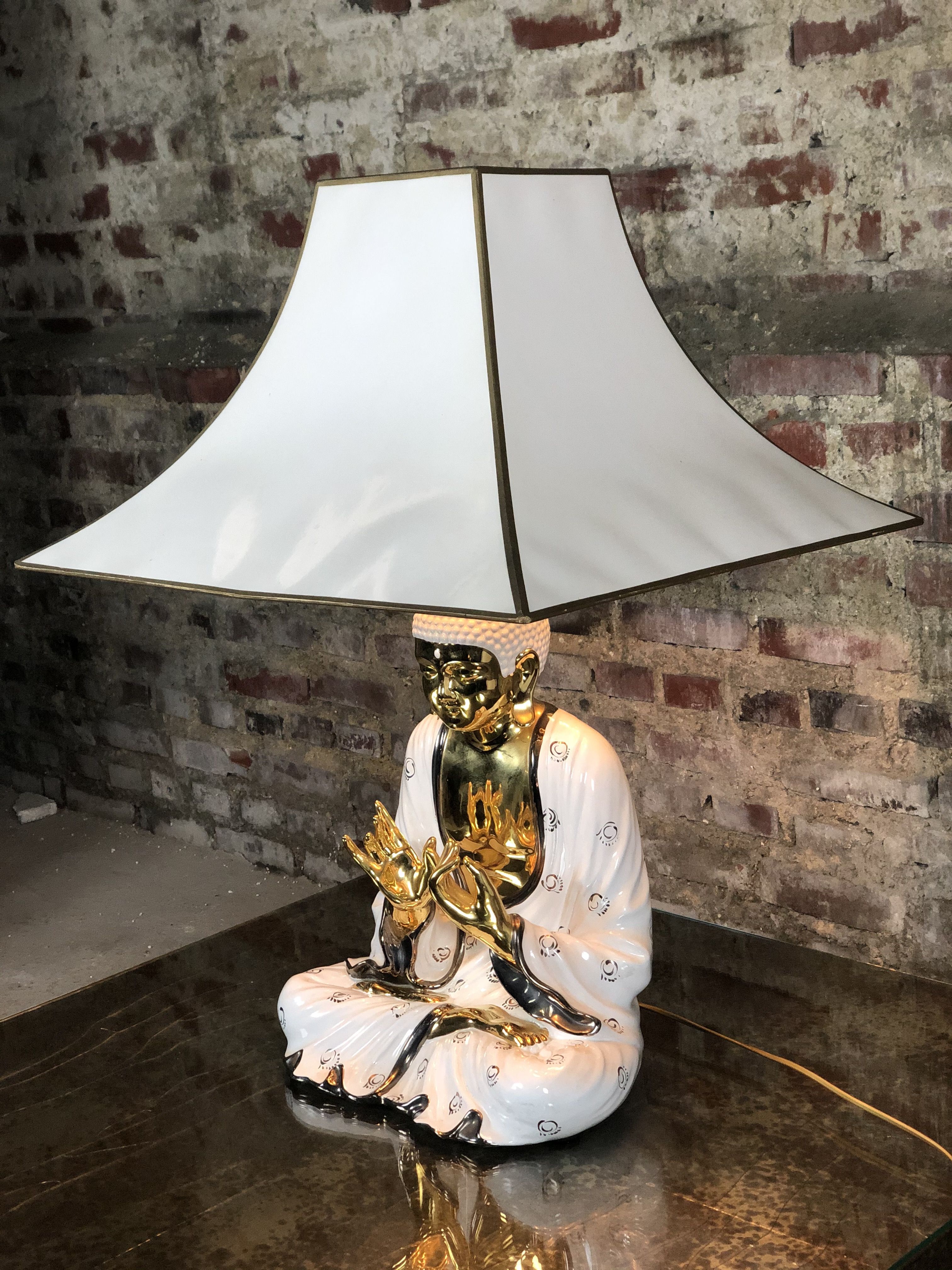 Buddha ceramic lamp Italy 1970s