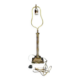Antique lamp base in patinated brass – fluted column – H 60 cm